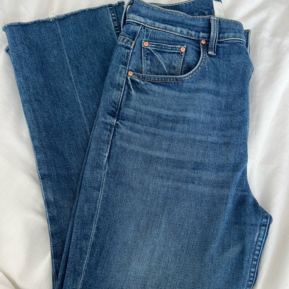 MOTHER Dark Blue Ankle Crop Jeans